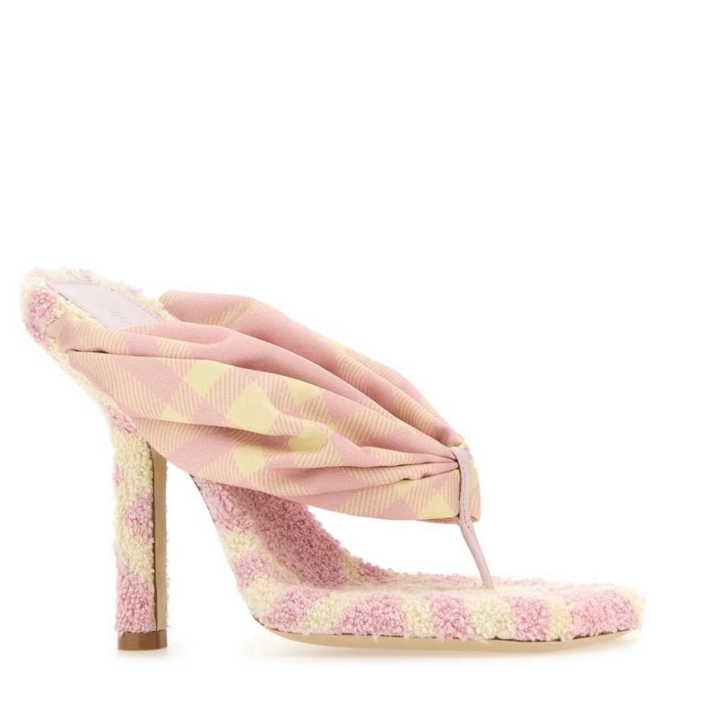 Burberry‎ Punk & Yellow  and Cream Women's Heeled Sandals sz 39